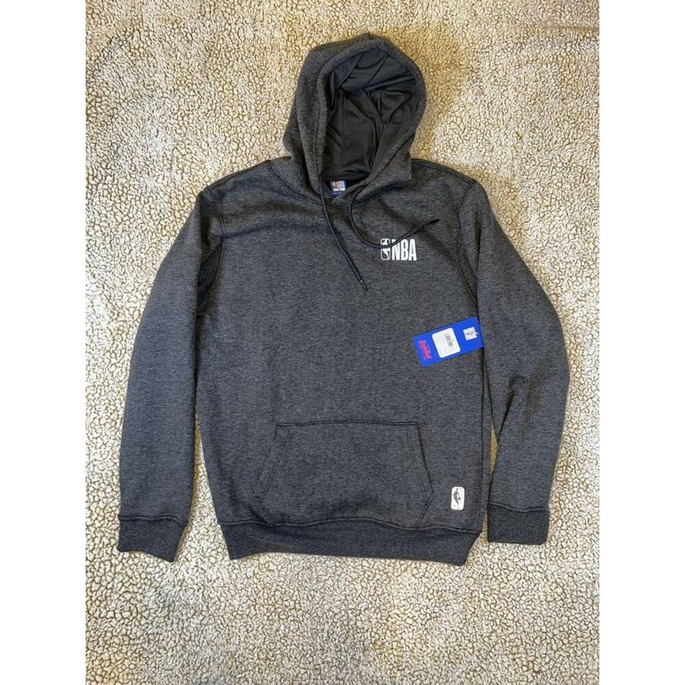 NBA Hoodie Mens Medium Gray Pullover Sweatshirt Logo Basketball NWT Official